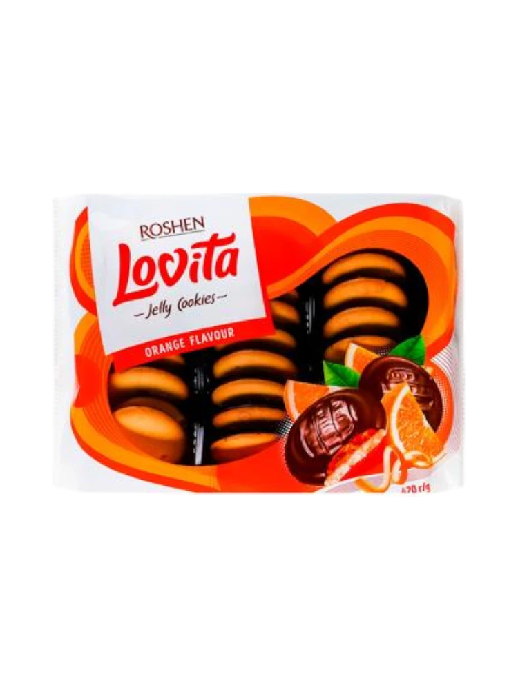 Lovita Jelly Cookies с начинкой со вкусом апельсина 420гр /7шт